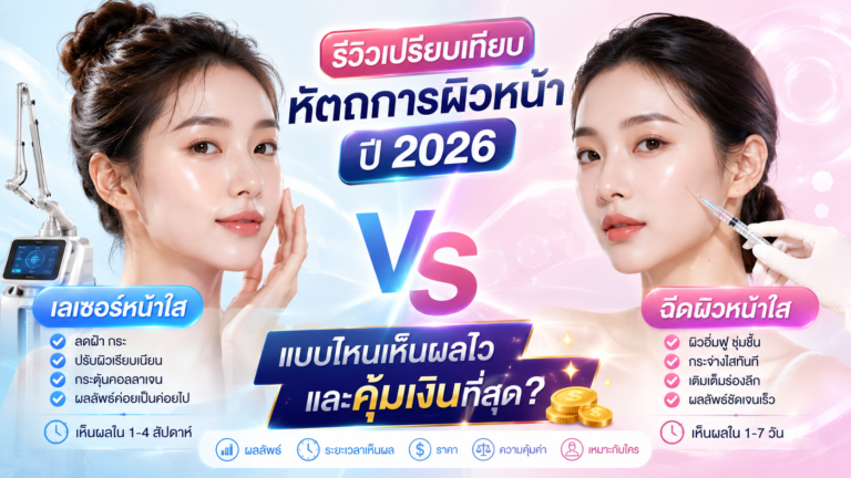 เลเซอร์หน้าใส vs ฉีดผิวหน้าใส แบบไหนเห็นผลไวและคุ้มเงินที่สุด?
