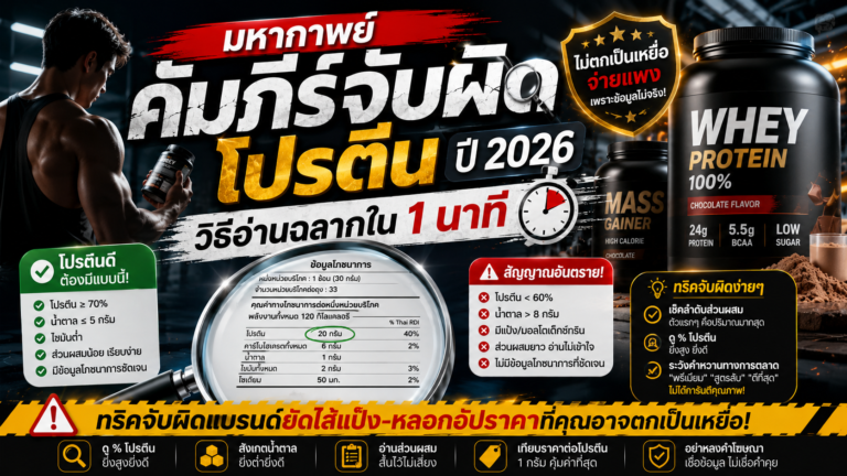 มหากาพย์คัมภีร์จับผิดโปรตีนปี 2026: วิธีอ่านฉลากเลือกโปรตีนใน 1 นาที